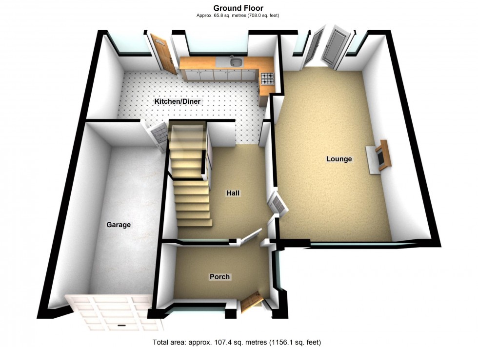 Floorplan for Woodlea Avenue, Lutterworth