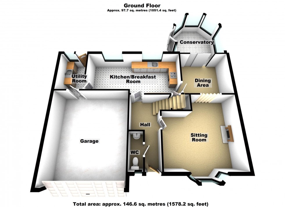 Floorplan for Cunningham Drive, Lutterworth