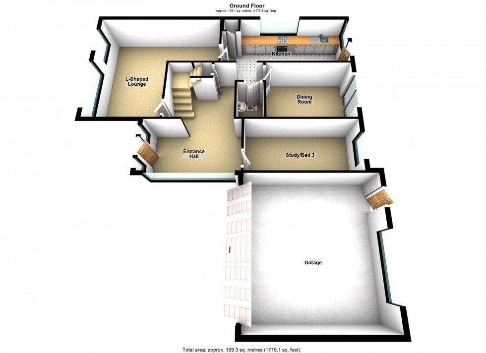 Floorplan for Tennyson Road, Lutterworth