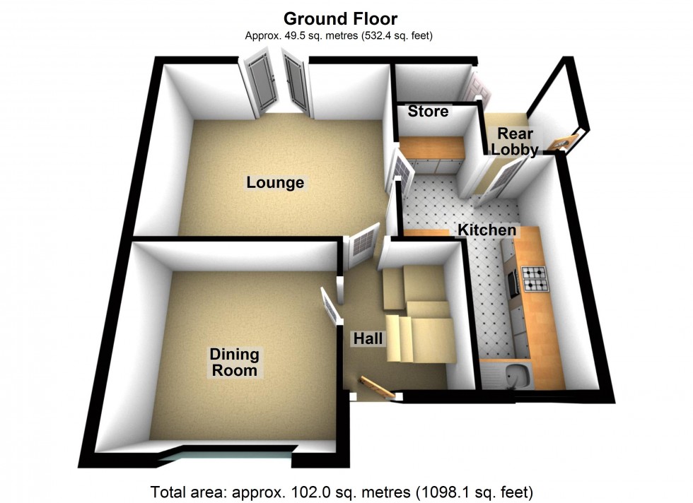 Floorplan for Leicester Road, Lutterworth