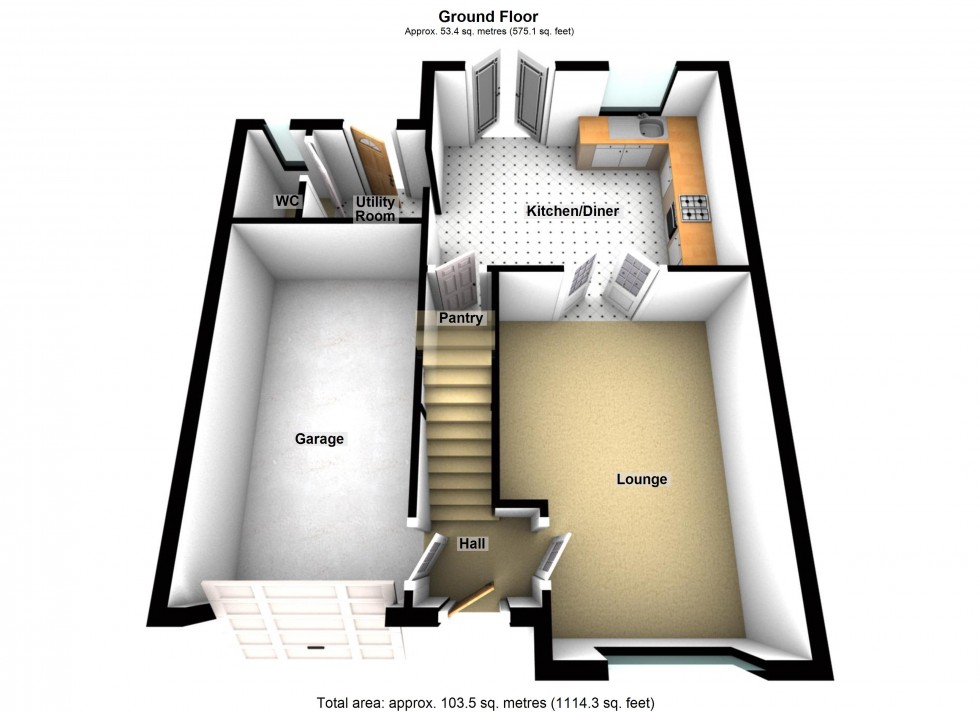 Floorplan for Gloster Road, Lutterworth