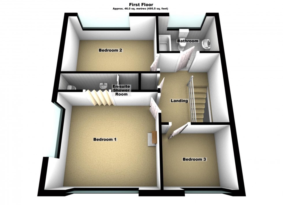 Floorplan for Laburnum Avenue, Lutterworth