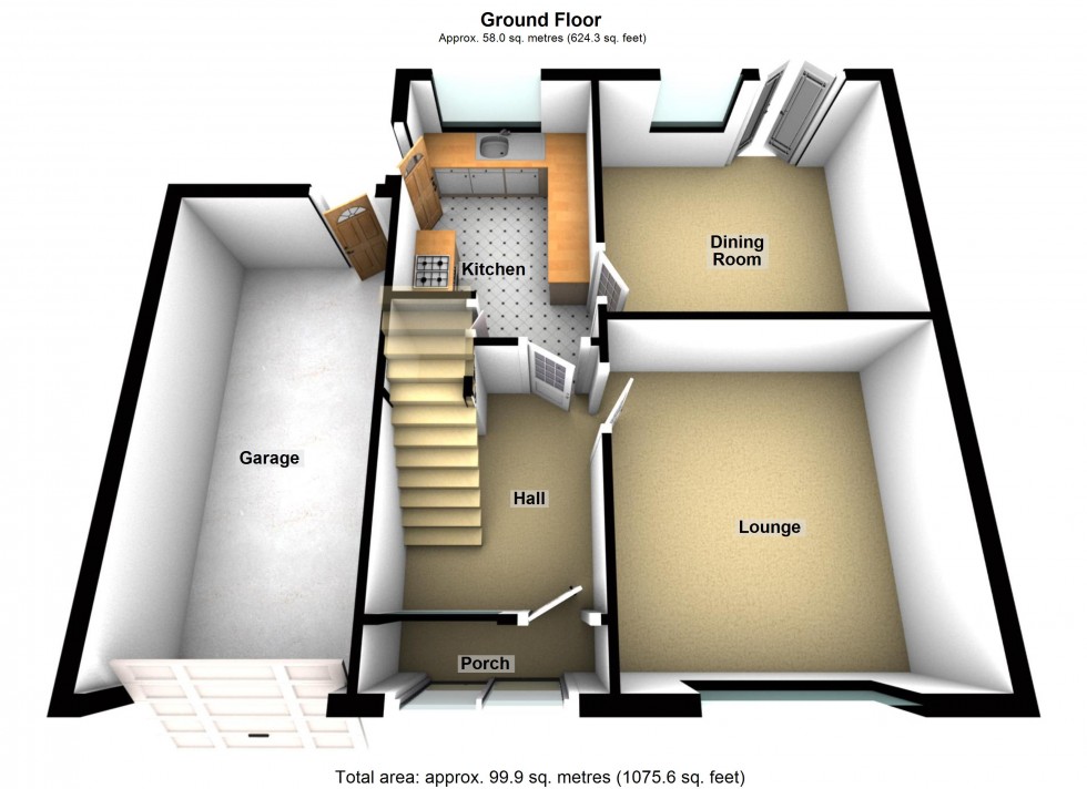 Floorplan for Woodway Road, Lutterworth