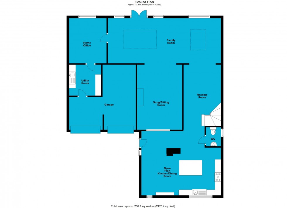 Floorplan for Burrough Way, Lutterworth