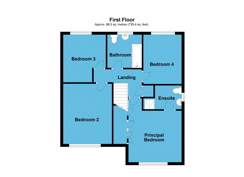 Floorplan for Burrough Way, Lutterworth