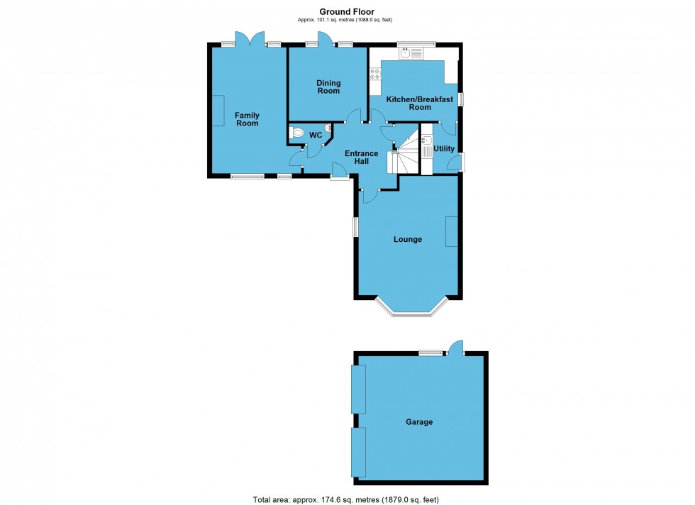 Floorplan for Burrough Way, Lutterworth