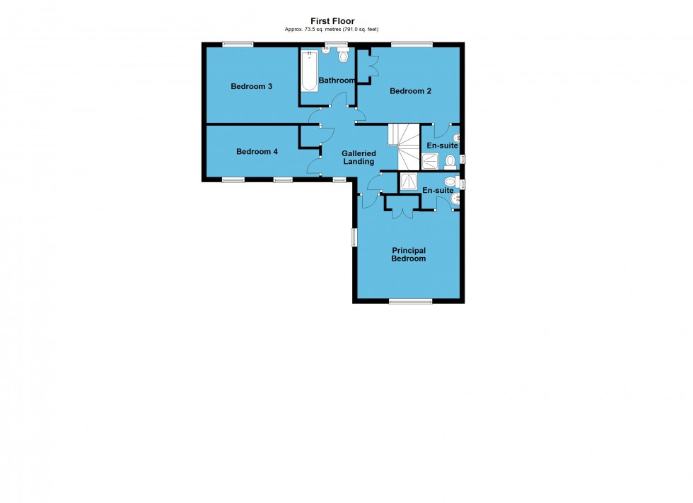 Floorplan for Burrough Way, Lutterworth