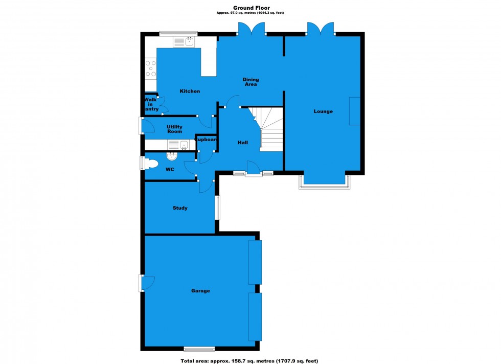 Floorplan for Almond Way, Lutterworth